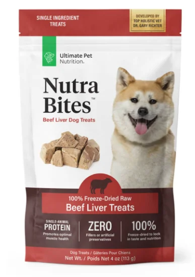 - Air box TSA certified check-inUltimate Pet Nutrition Nutra Bites™ Beef Liver Dog Treats