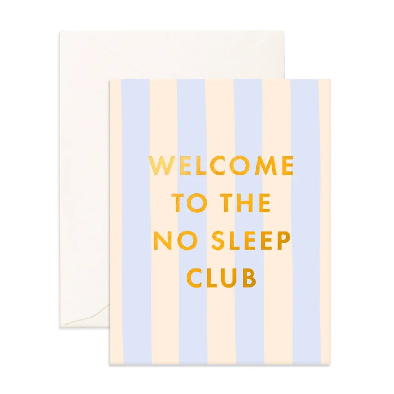  -Explosion-proof leash FOR LARGE dogsNo Sleep Club Powder Blue Stripe Greeting Card