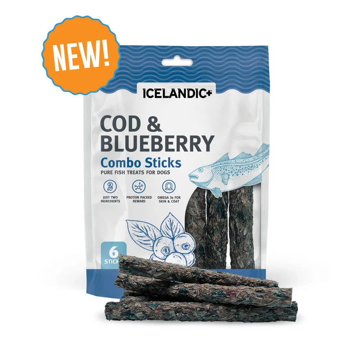 - Natural latex pet mattressIcelandic+ Cod & Blueberry Combo Sticks For Dogs