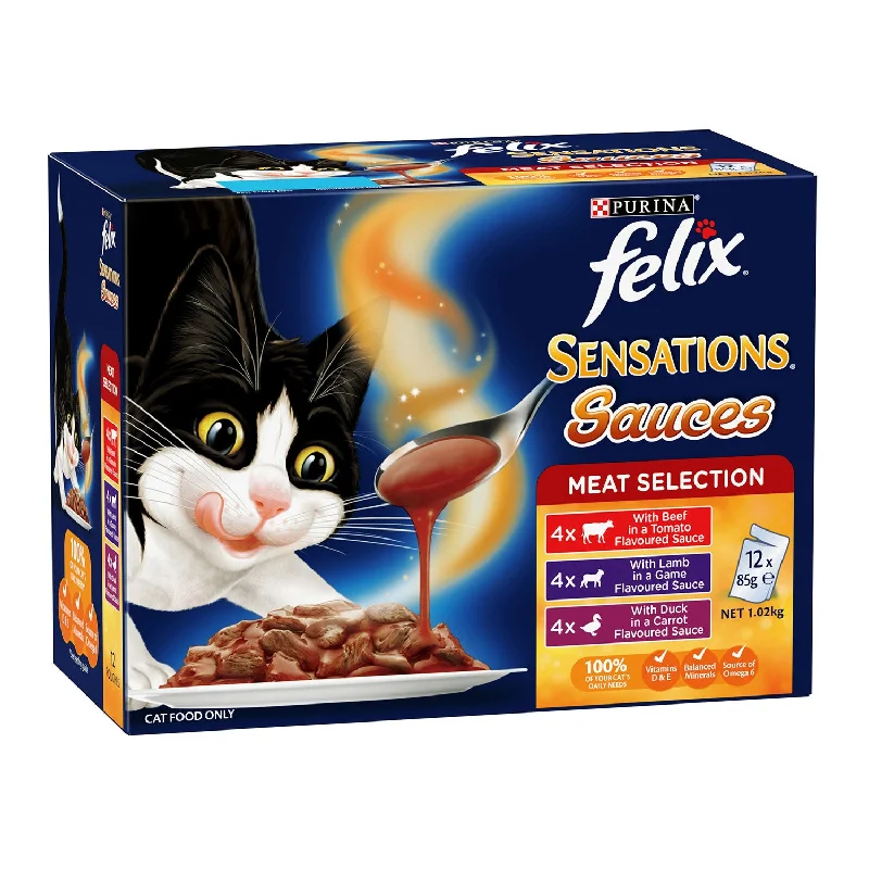 - Wholesale cat food prices Felix Sensations Sauces Meat Selection Adult Wet Cat Food Pouches 12x85g - Wholesale cat food prices Felix Sensations Sauces Meat Selection Adult Wet Cat Food Pouches 12x85g