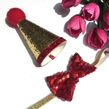 - Postoperative pet anti-licking Elizabethan collarHandmade Pet Birthday Party / Wedding Set - Red Cap & Bow Tie - Postoperative pet anti-licking Elizabethan collarHandmade Pet Birthday Party / Wedding Set - Red Cap & Bow Tie