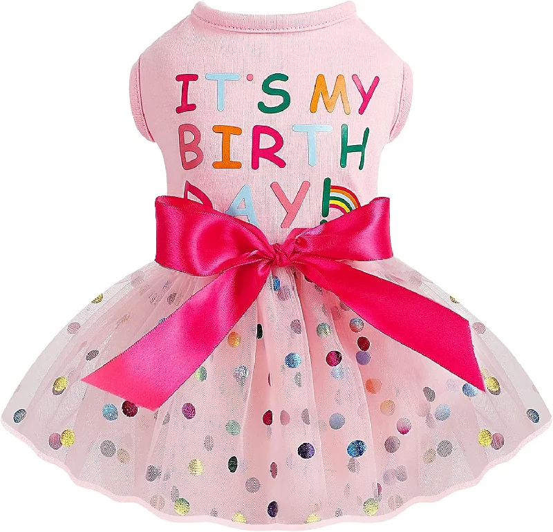 - Pet toys under yuanKUTKUT Small Dog Dress Birthday Clothes for Small Dogs & Cats & Polka Colorful Print Mesh Girl Dog Dress & Summer Tutu Princess Pet Puppy Clothing - Pet toys under yuanKUTKUT Small Dog Dress Birthday Clothes for Small Dogs & Cats & Polka Colorful Print Mesh Girl Dog Dress & Summer Tutu Princess Pet Puppy Clothing