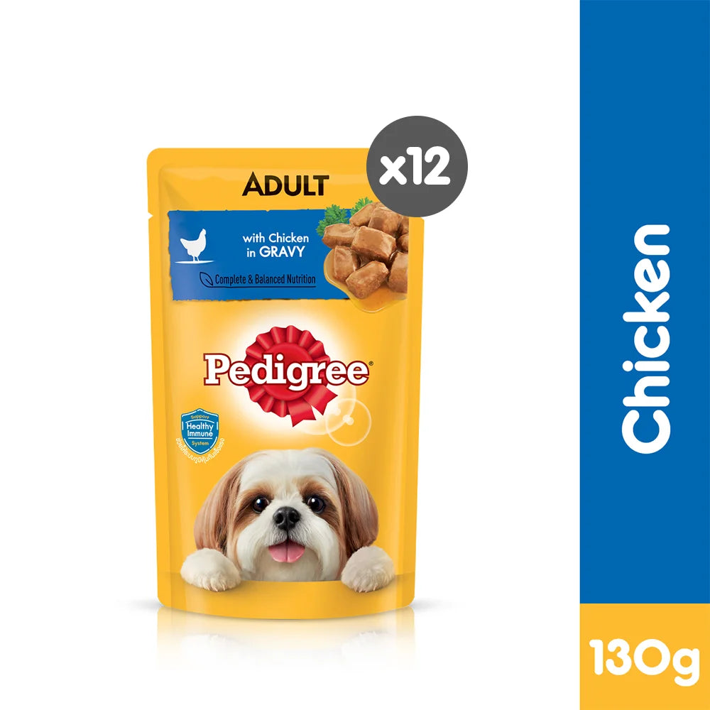 - Food for large dogsPEDIGREE® Dog Food Wet Adult Chicken 130g [12pcs]