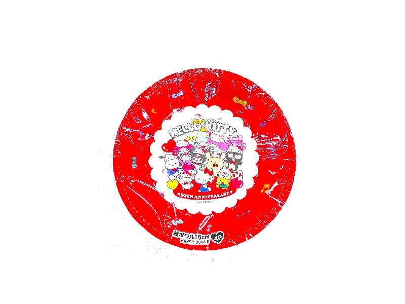 Pet ProductsHello Kitty Paper Bowl 15cm 4-Pack Sanrio Characters 50th Anniversary