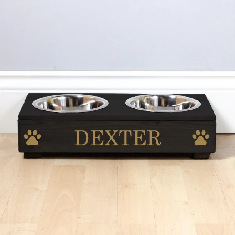 - Pet diabetes prescription foodPersonalised Black Wooden Double Dog Bowl Feeder With Gold Lettering - Pet diabetes prescription foodPersonalised Black Wooden Double Dog Bowl Feeder With Gold Lettering