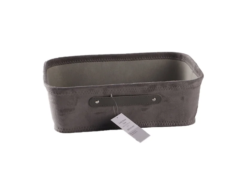  -Splash-proof food bowl AND Anti-choking slow food bowlSuede Basket Grey 38cm x 26cm x 12cm